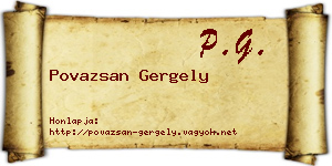 Povazsan Gergely névjegykártya